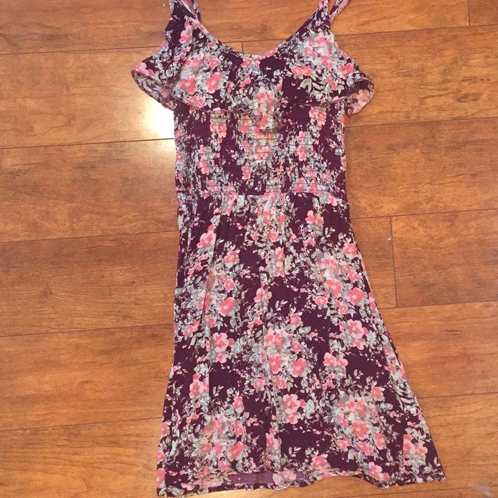 Red floral dress